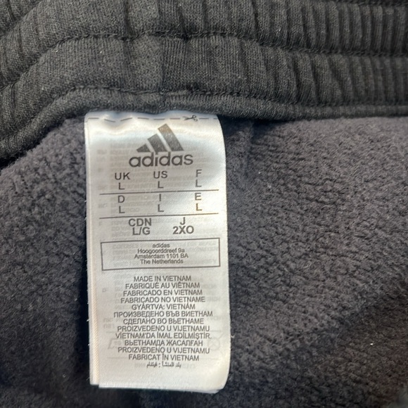 Adidas Black Track Pants with White Stripes size large. In excellent condition! - Picture 7 of 7